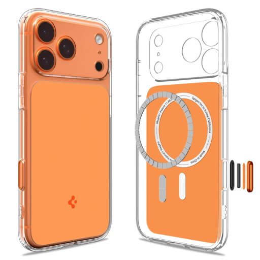 Spigen Ultra Hybrid T MagFit Apple iPhone 17 Pro Max tok, MagSafe, Glossy Orange, narancs