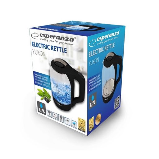 Esperanza VÍZFORRALÓ 1,7 L FEKETE EKK025K