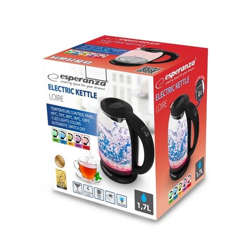 Esperanza VÍZFORRALÓ 1,7L HŐMÉRSÉKLETSZABÁLYOZÓVAL EKK027