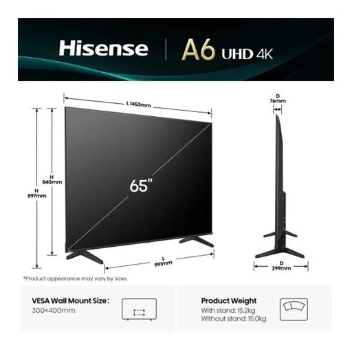 Hisense UHD SMART LED TV 65A6Q